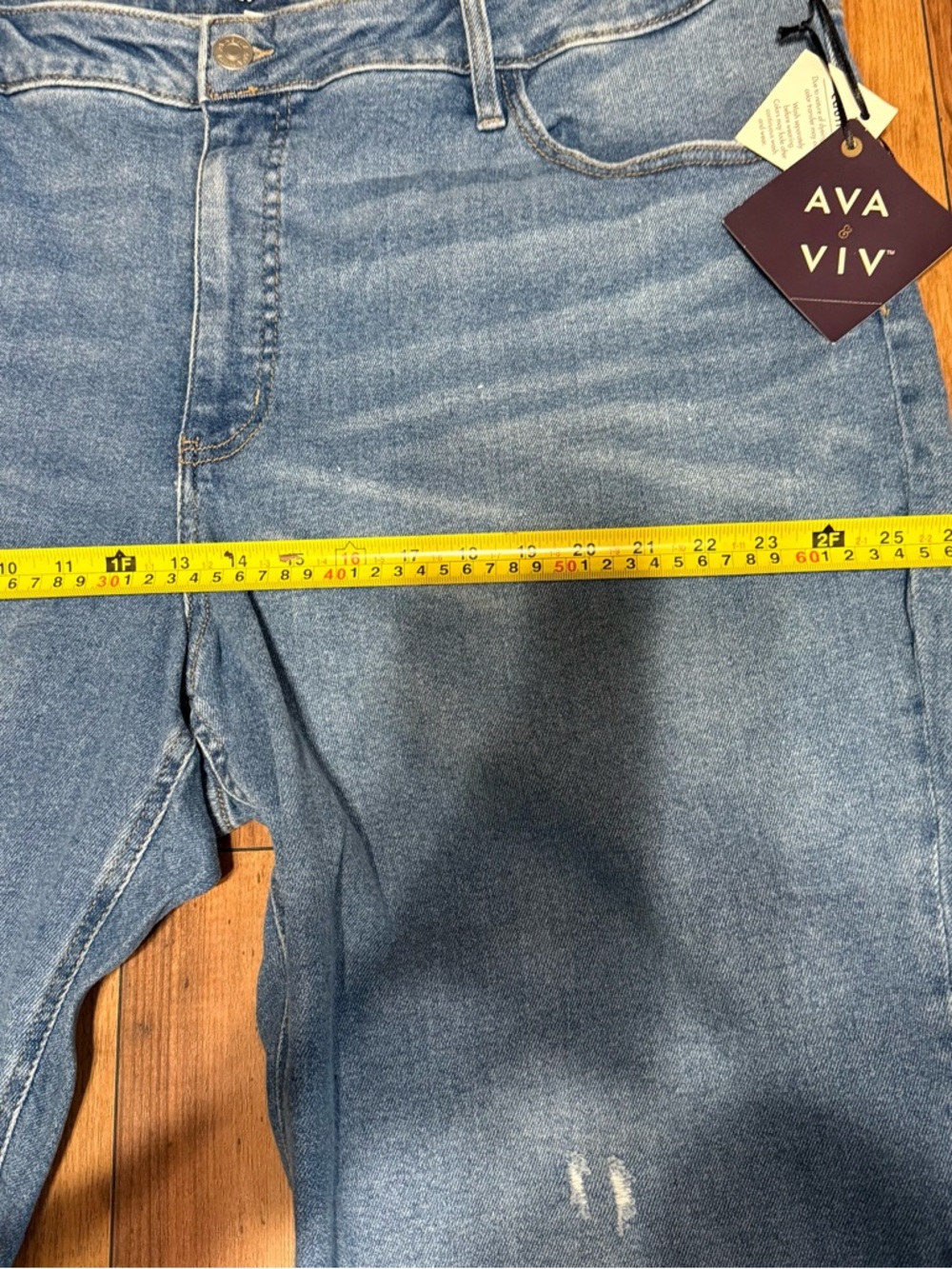 Ava & Viv Men's Relaxed Light Blue Distressed Jeans - Picture 7 of 9